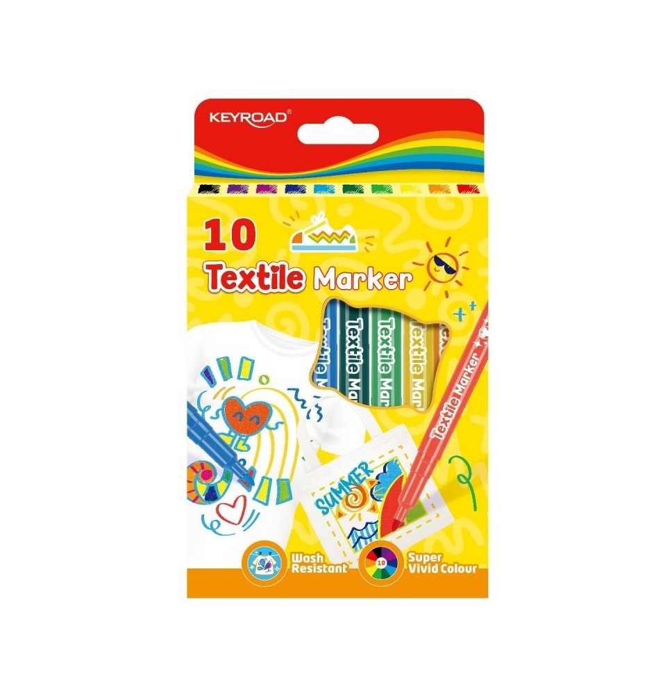 KeyroadTextile Marker 10Pcs 1Pck