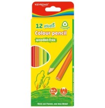 Keyroad Plastic Color Triangle Pencil 12Pc 1Pck