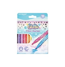 Keyroad Glitter Fiber Marker 10Pcs 1Pck