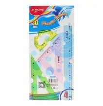 Yalong Pvc Flexible Ruler 4Pcs Set