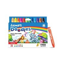 Luxor Doodle Wax Crayons Jumbo 12Pc 1Box