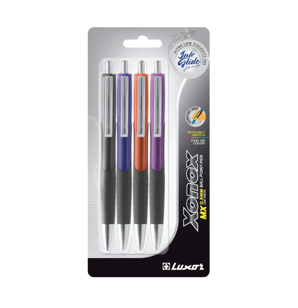 Luxor Xonox Ball Pen 4Pc 1Pck