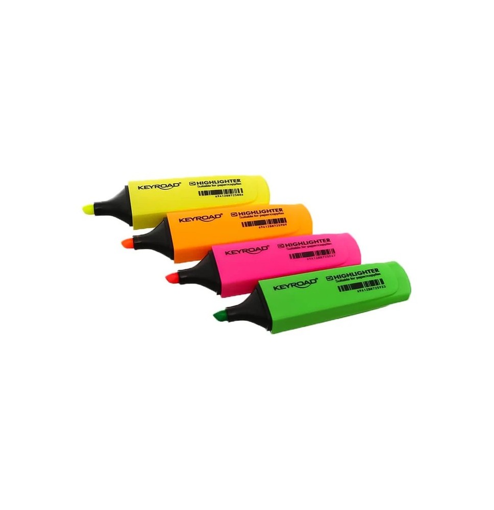 Keyroad Fluo Neon Highlighter 4Pc 1Pck