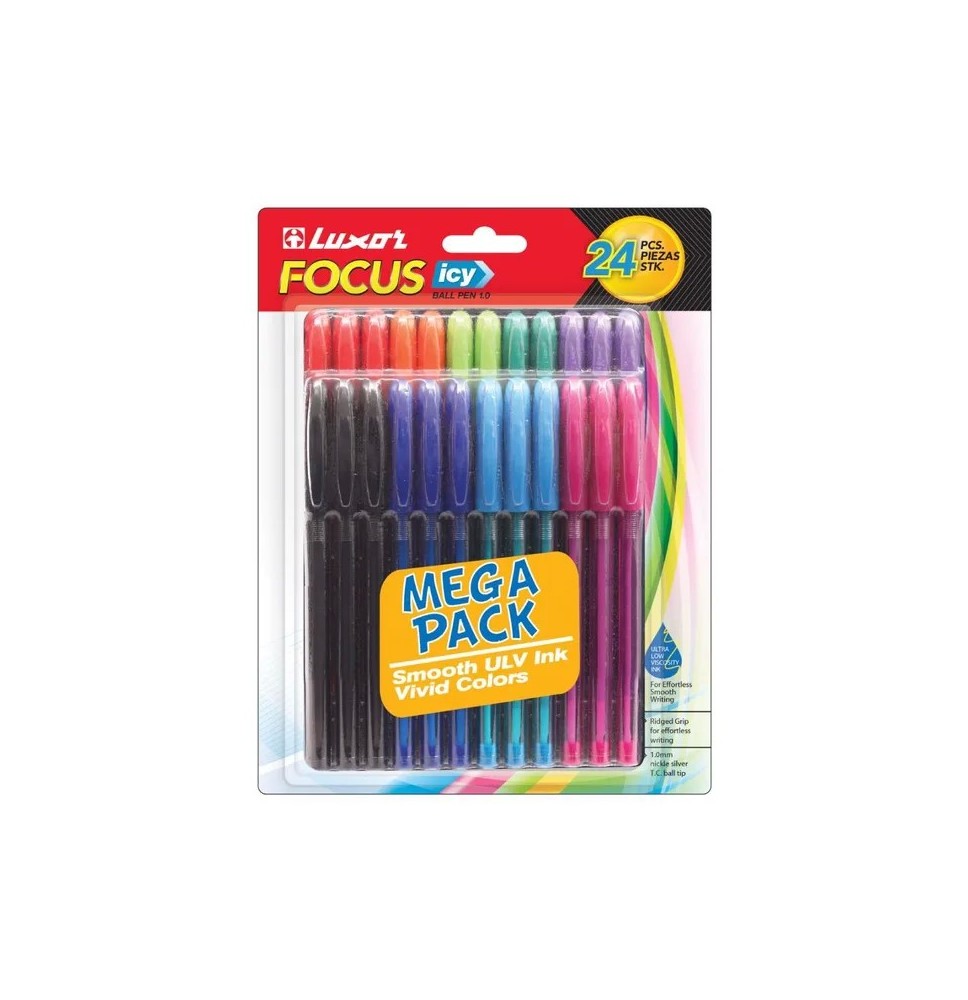 Luxor Focus Icy Ball Pen 24Pc 1Pck