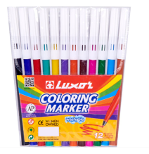 Luxor Washable Colouring Marker 12Pc 1Pck