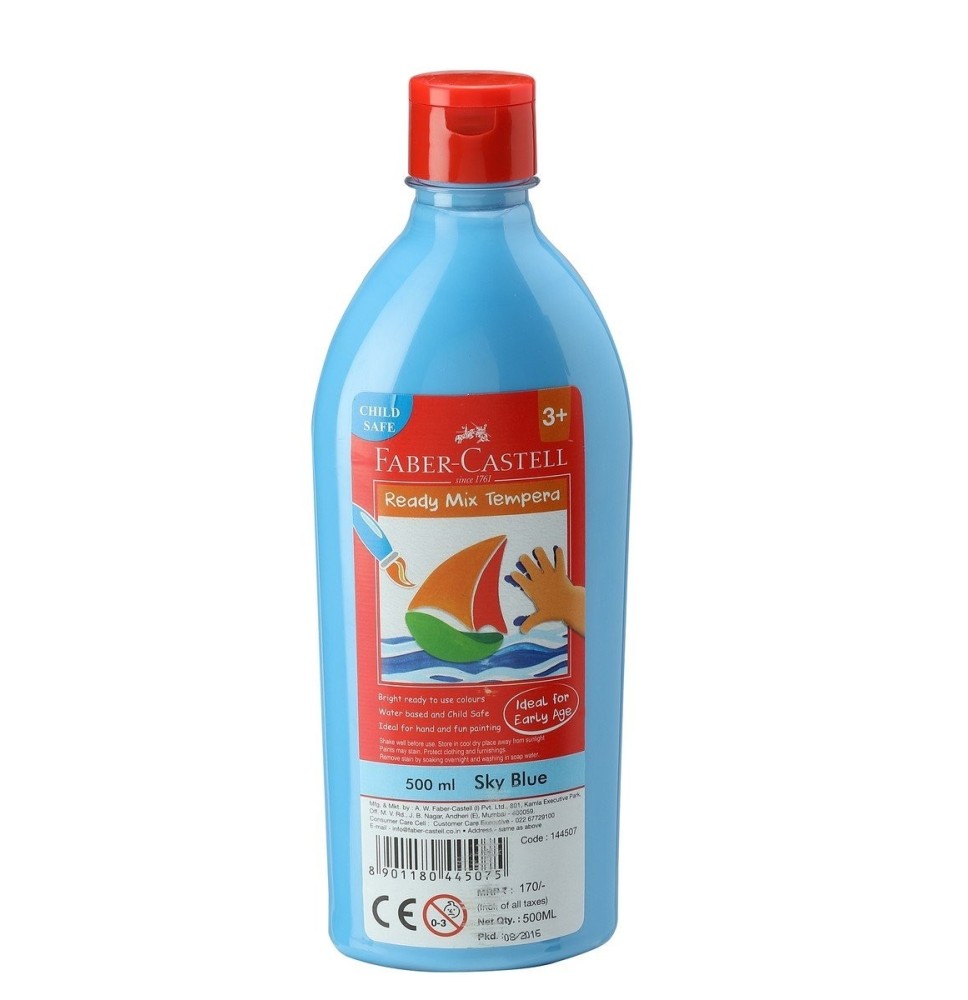 faber-castell ready mix tempera 500ml sky blue