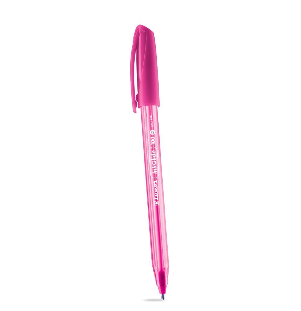 Luxor InkGlide Triangular Shape Ball Point Pen 1Pc - Pink