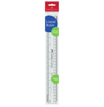 faber-castell ruler lineal slim 30cm 12 inch clear