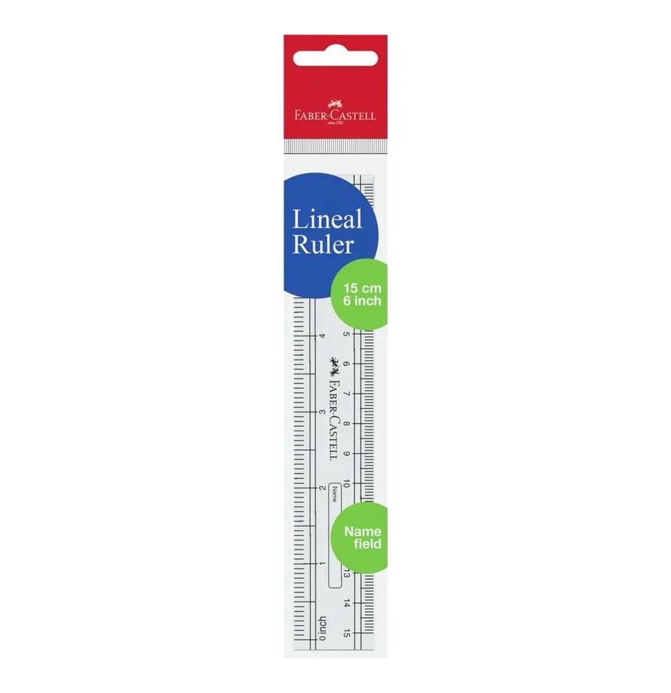 faber-castell ruler lineal 15cm 6 inch clear