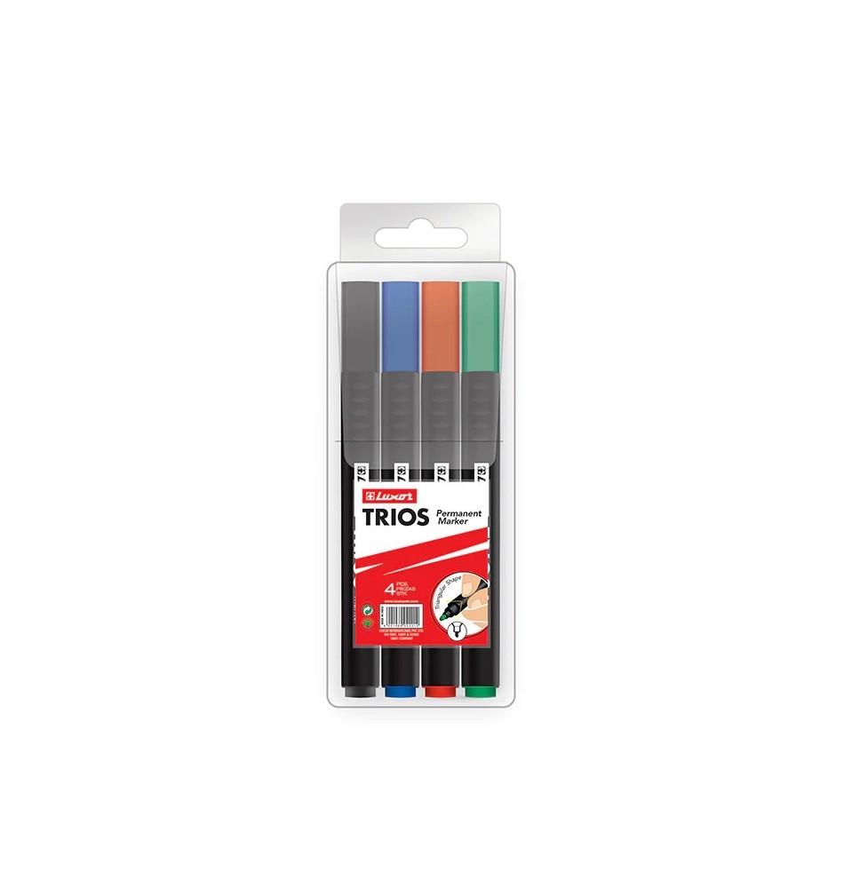 Luxor Trios Permanent Marker 4Pc 1Pck