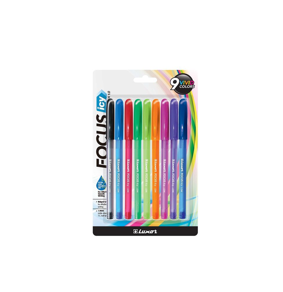 Luxor Focus Icy Ball Pen Assorted 1Pck