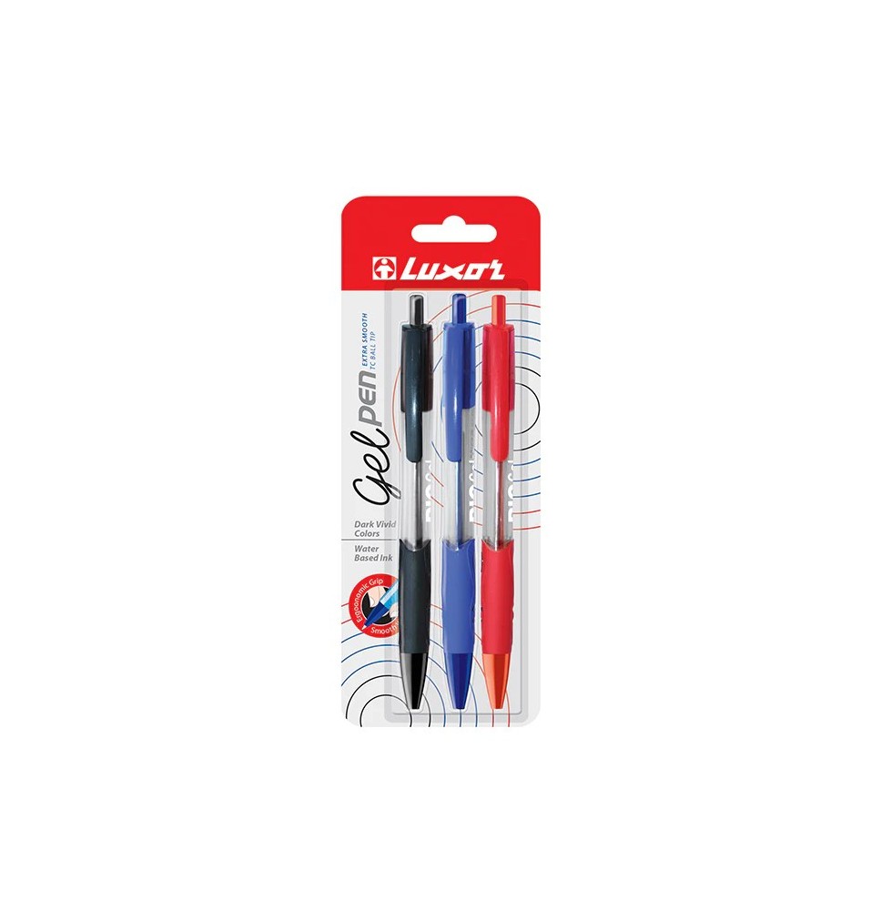 Luxor Rio Gel Pen 3Pc 1Pck