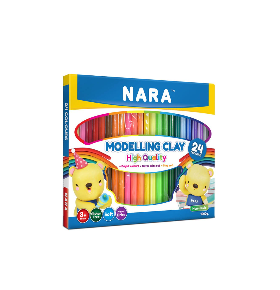 Nara 24 Colours Modelling Clay 1000gm 1Pck