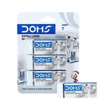 doms extra long dust free erasers blister card 3 pieces