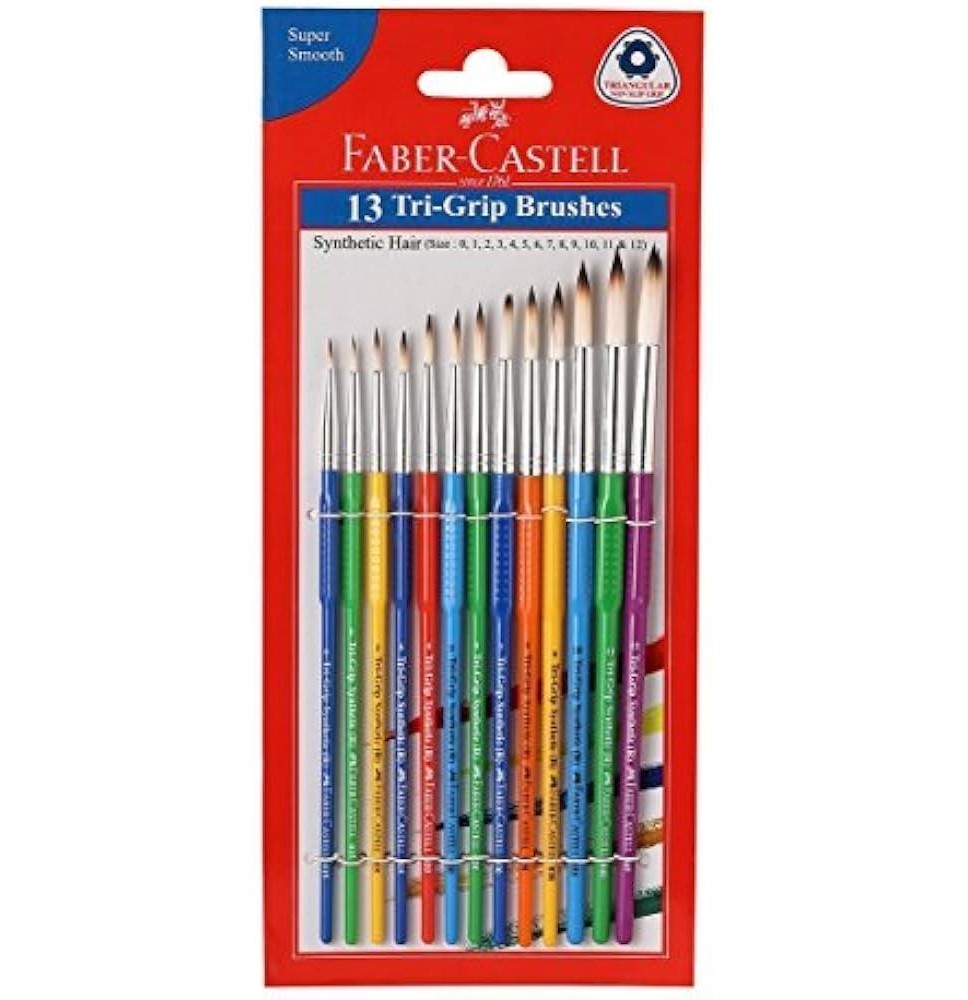 faber-castell 13 round tri-grip brushes synthetic