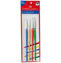 Faber-Castell 4 Round Tri-Grip Brushes Synthetic Hair