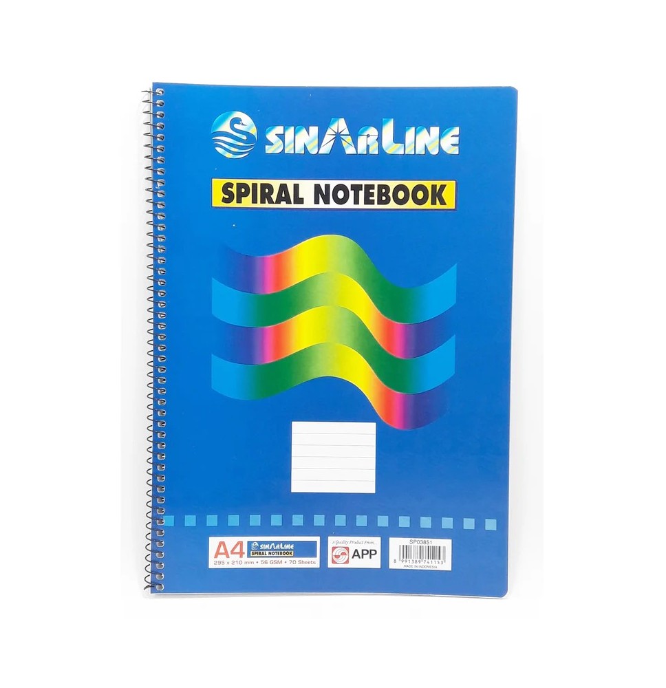 Sinarline Side Spiral Notebook A4-70 Sheets 1pC