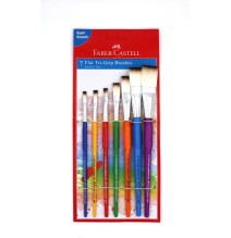 faber-castell 7 flate tri-grip burches synthetic hair