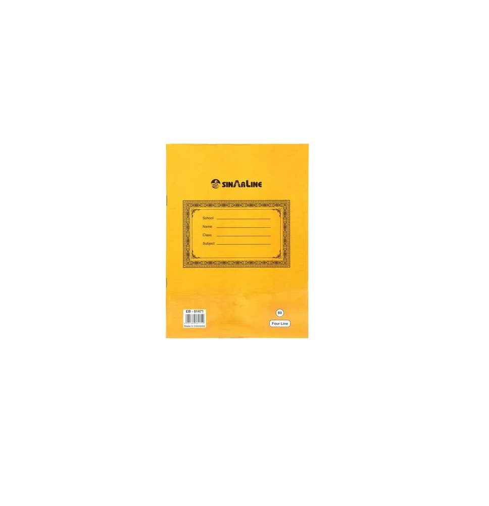 Sinarline Note Book English 4 Line 60 Sheets 1pc