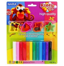 Kiddy Clay Modeling Clay 12Colors+5Cutter 165G