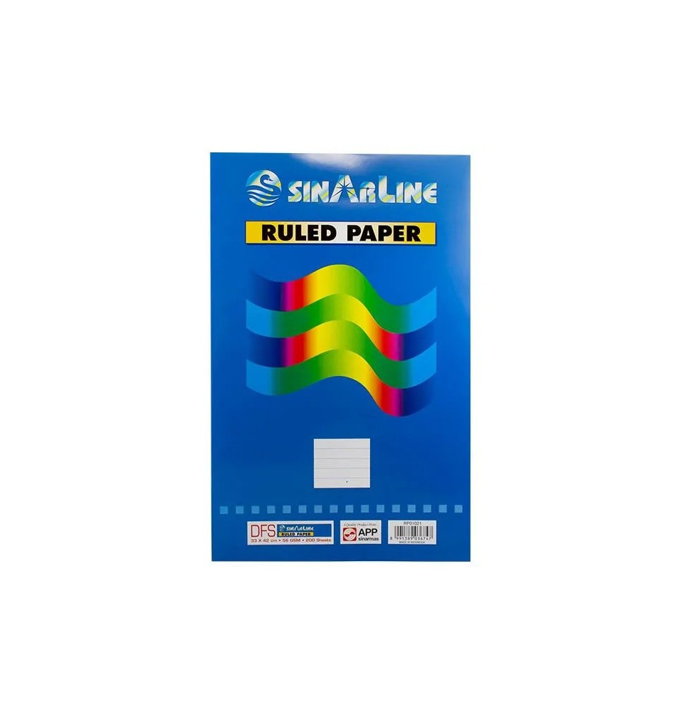 Sinarline Ruled Paper 56gsm 200SHeets  1PcK