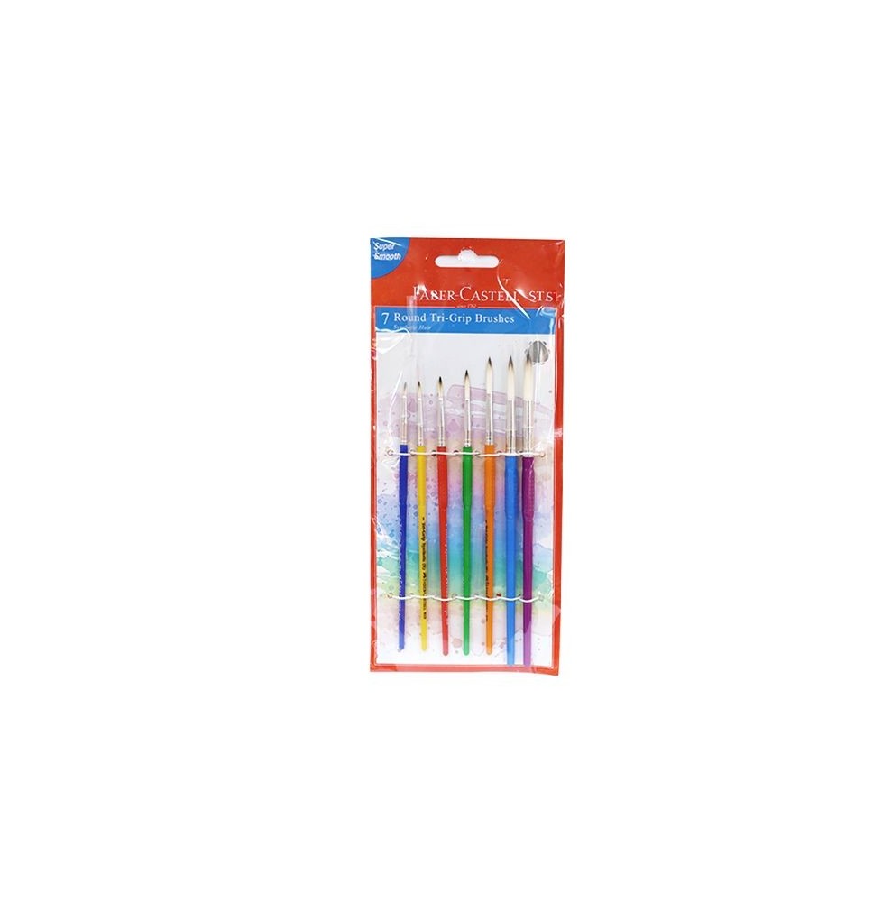 faber-castell 7 round tri-grip burches synthetic hair