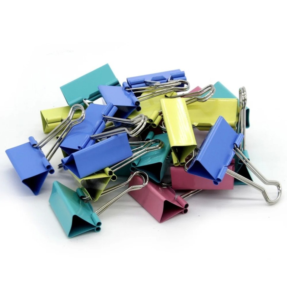 Yalong Color Binder Clips 41mm 24Pc 1Pck