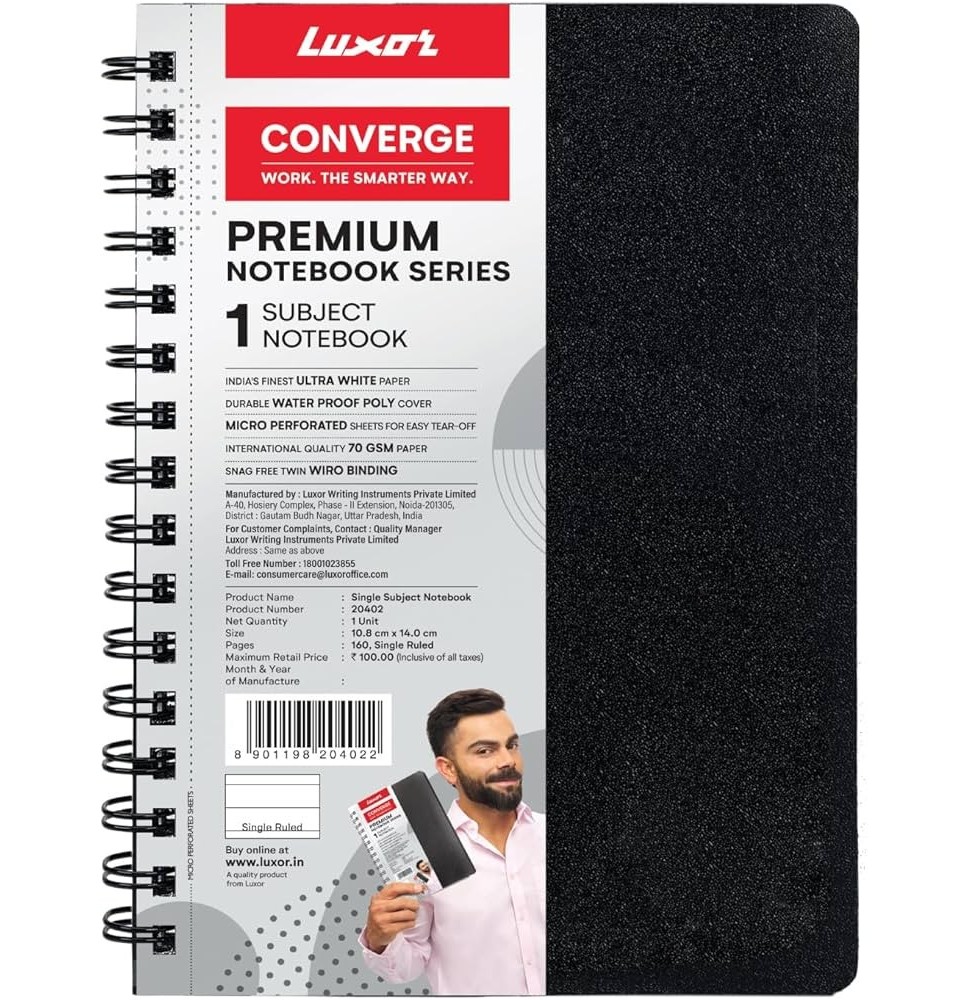 Luxor Converge 1Subject Notebook 160P 17.6*25Cm