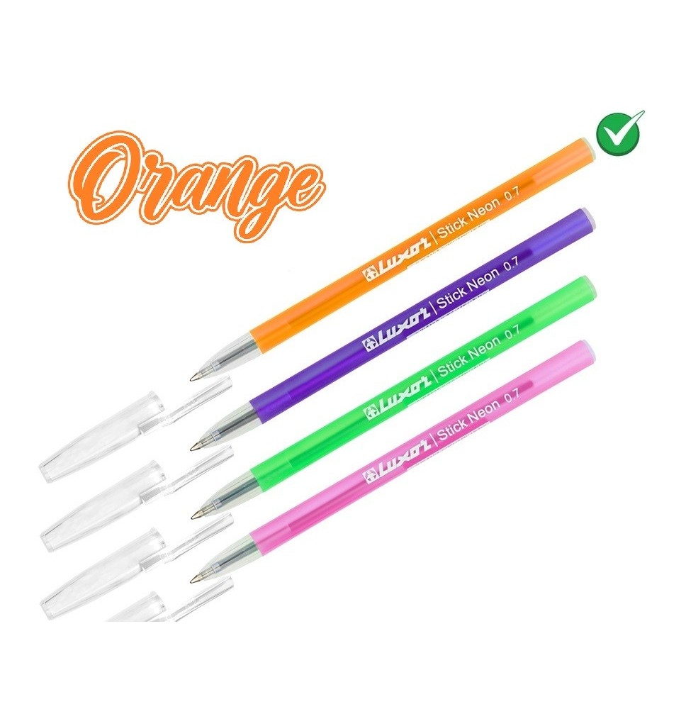 Luxor Stick Neon Ball Point Pen 1Pc - Orange