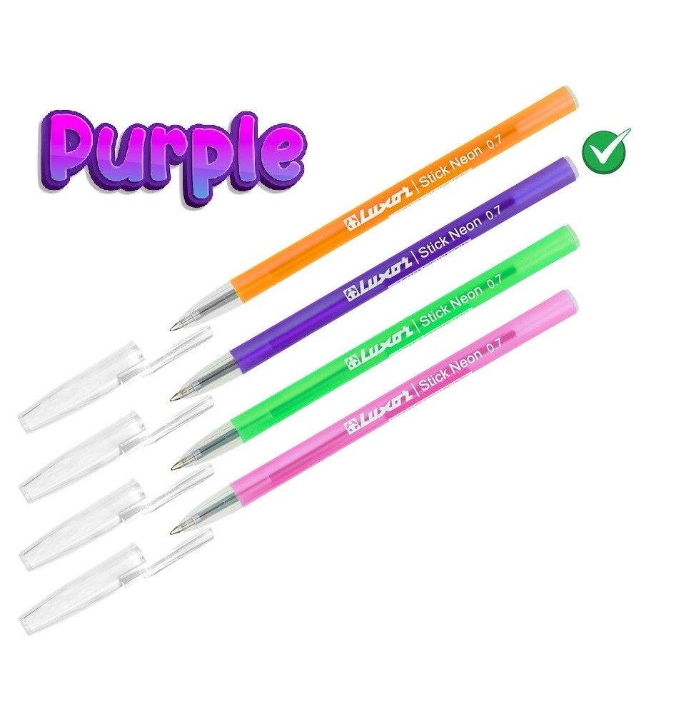 Luxor Stick Neon Ball Point Pen 1Pc - Purple