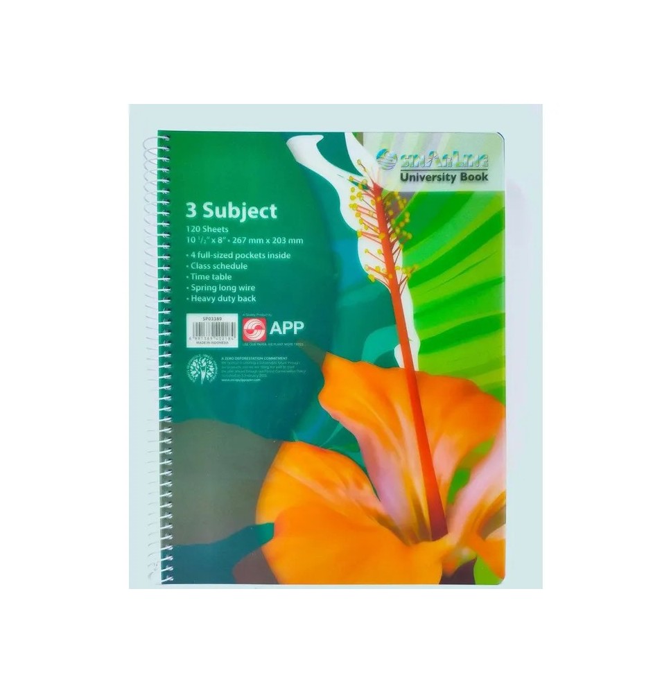 Sinarline Spiral Notebook 3 Subject 1Pc