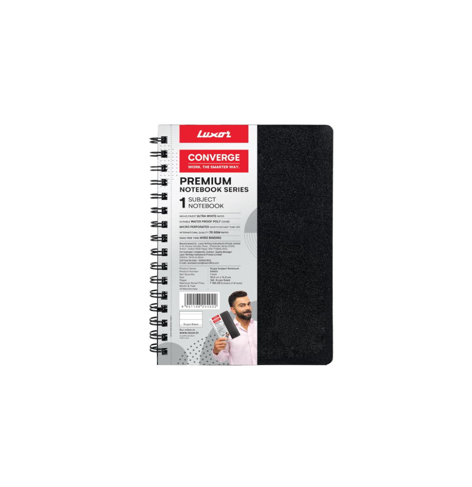 Luxor Converge Spiral 1Subject Notebook 160P 1Pc