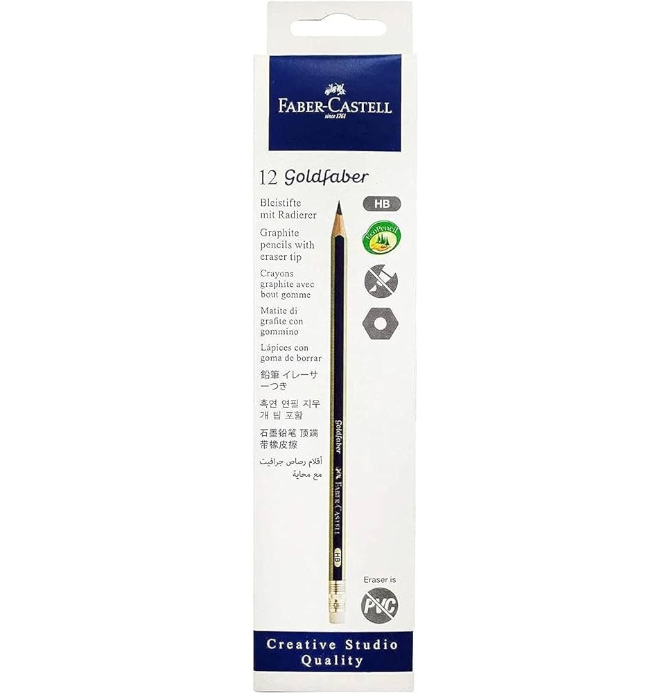 Faber-Castell 12 HB GoldFaber Bleistifte Graphite Pencils