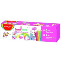 Keyroard Roll Drawing Paper+6Color Pencil-Sweet Tasty 14x76CM 1Pc