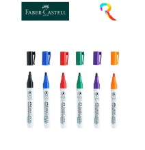 faber-castel 6 colour whiteboard marker refillable bullet tip