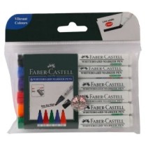 faber-castel 6 colour whiteboard marker refillable bullet tip