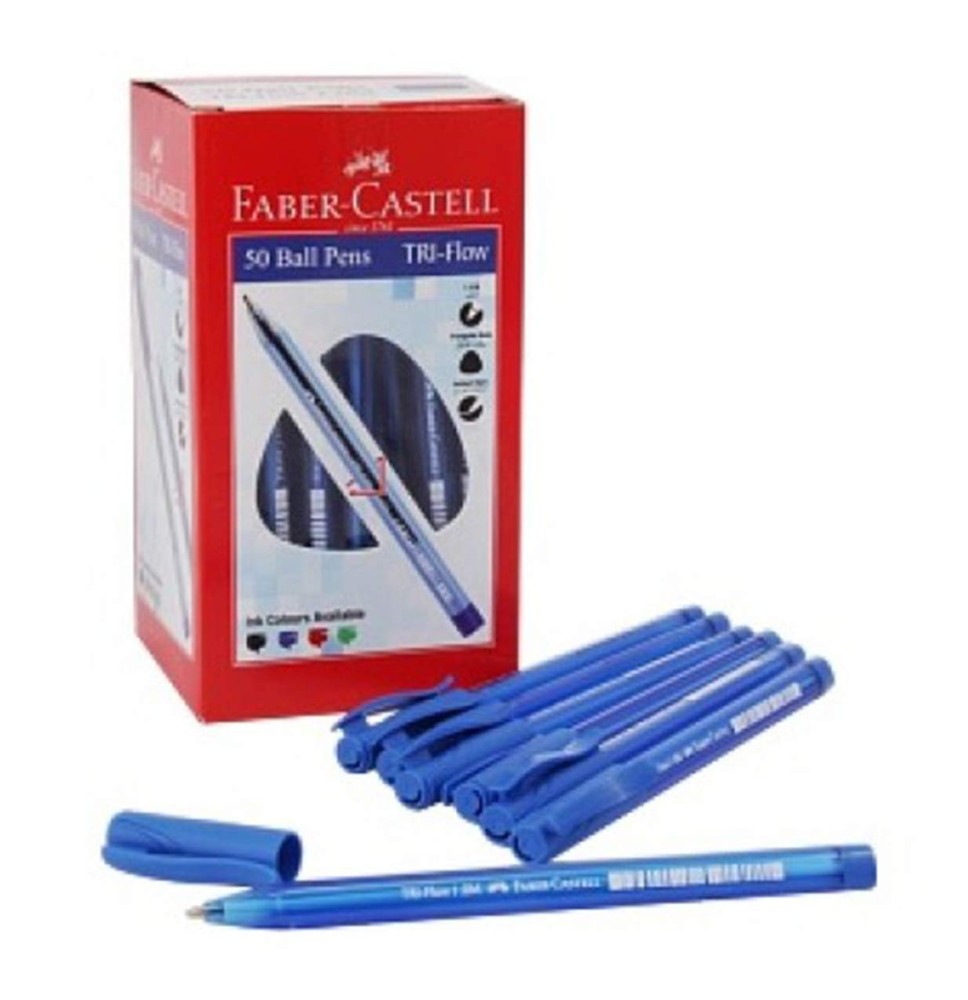 Faber-Castell 50 Ball Pens Tri-Flow 1.0mm Blue