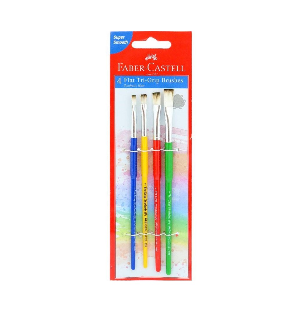 Faber-Castell 4 Flat Tri-Grip Brushes