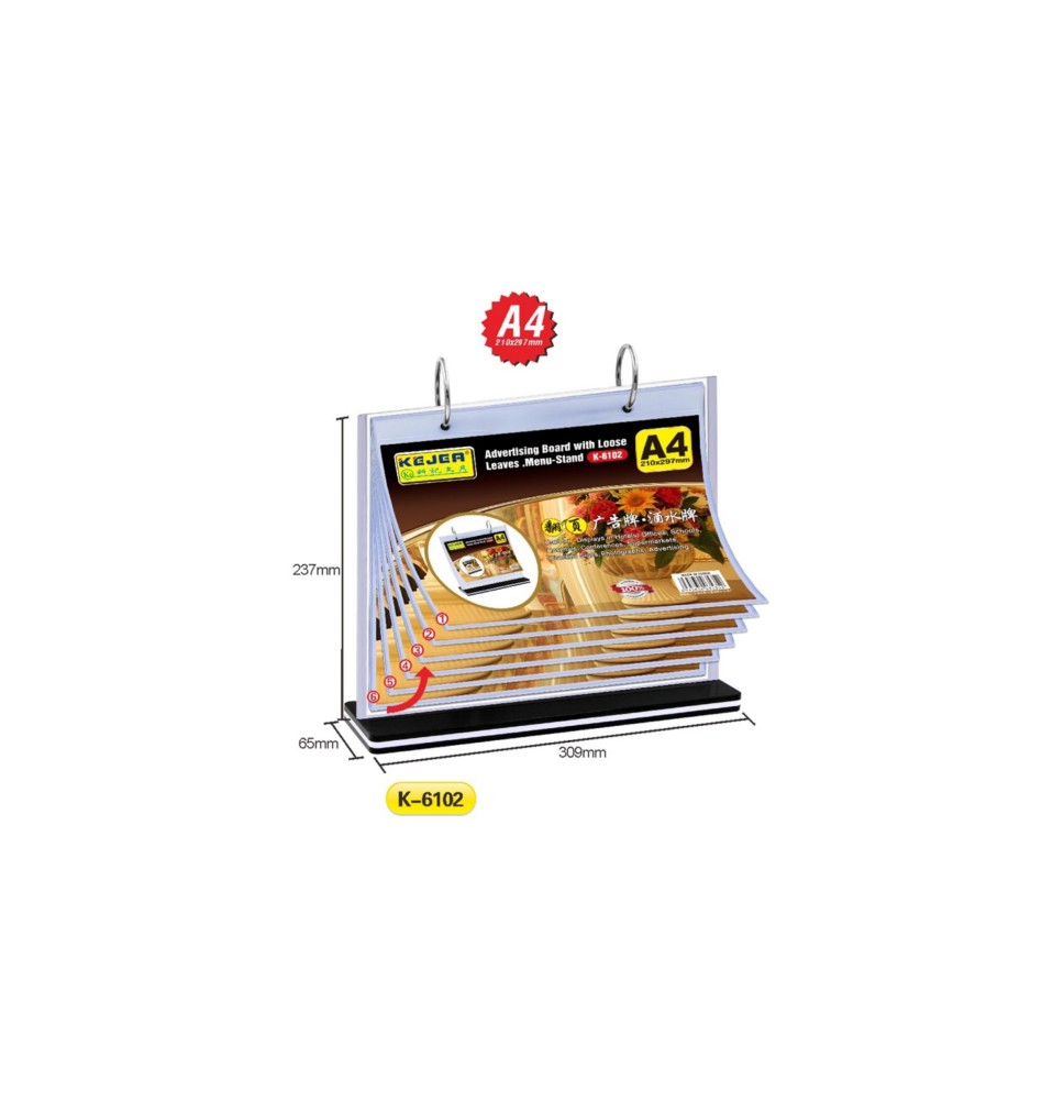 Kejia Advertising Board Menu-Stand A5 1Pc