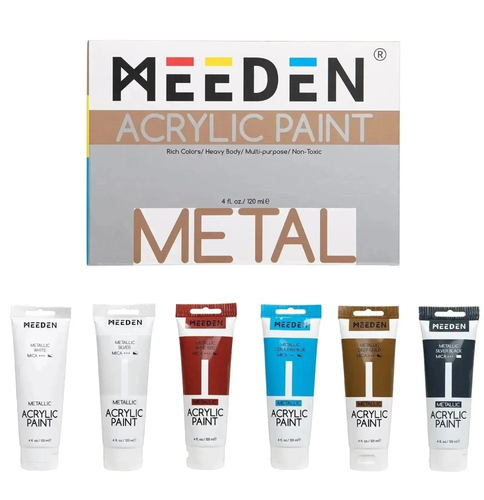 Meeden Acrylic Paint Metal 6*60ML 1Box