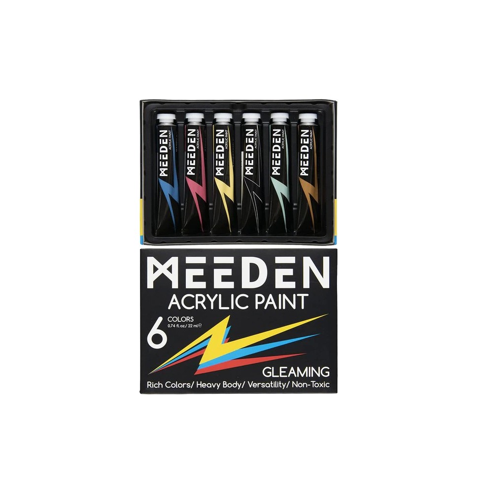 Meeden Acrylic Paint Gleaming 6*22Ml 1Box