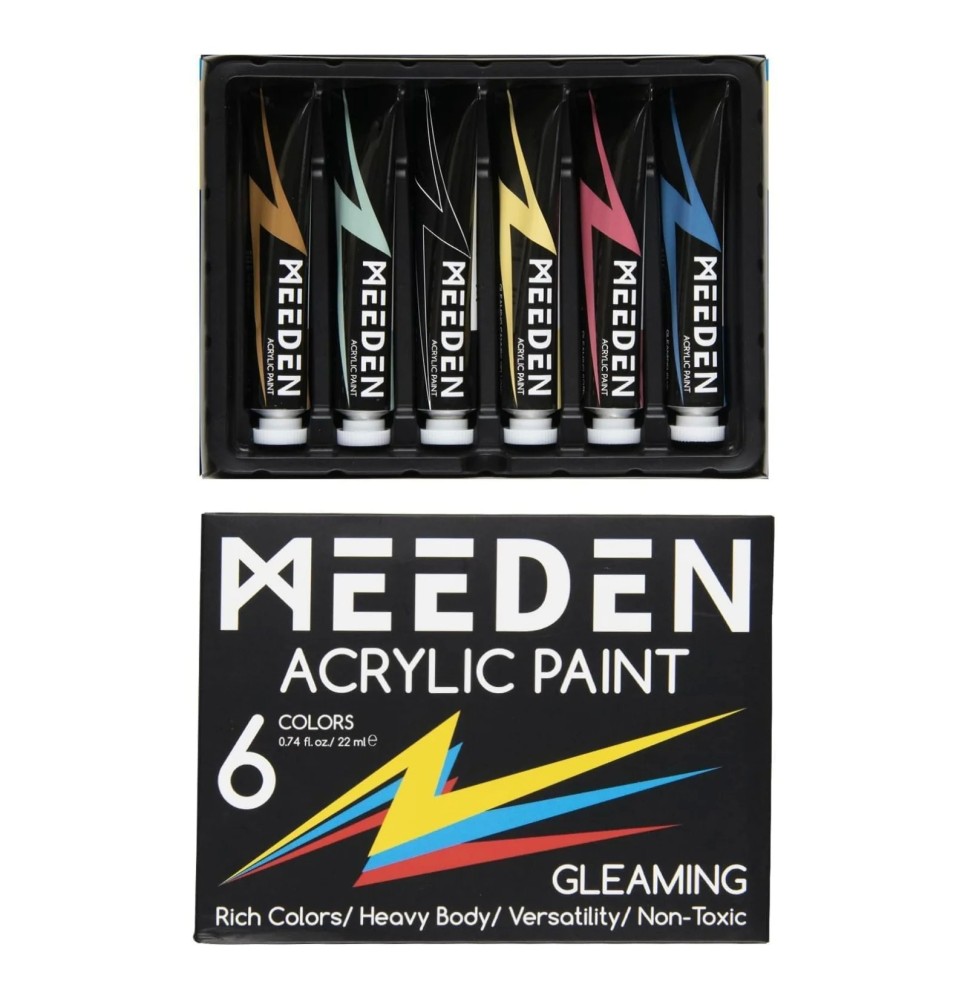 Meeden Acrylic Paint Flourscent 6*22Ml 1Box