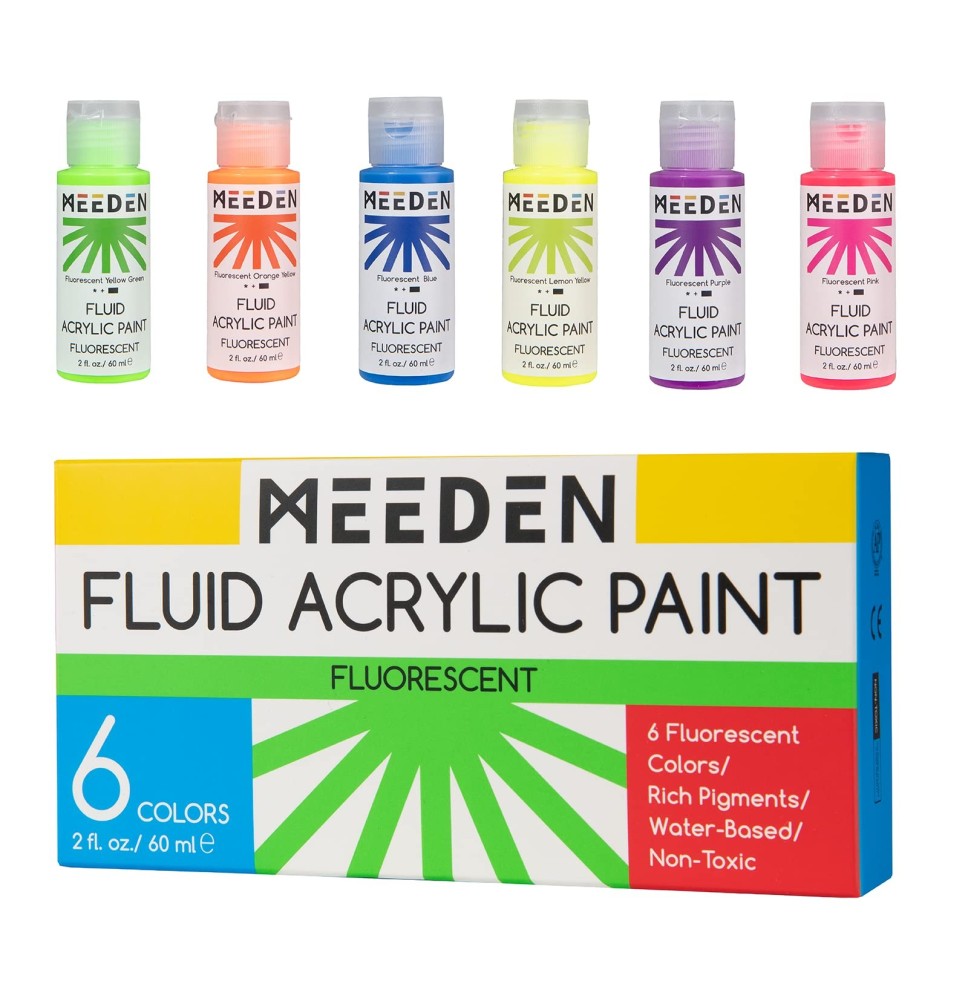 Meeden  Fluid Acrylic Paint Fluorescent 6*60Ml