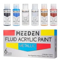 Meeden Fluid Acrylic Paint Metallic 6*60Ml