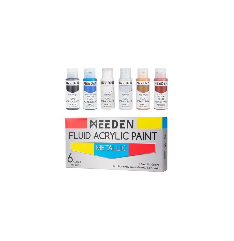 Meeden Fluid Acrylic Paint Metallic 6*60Ml