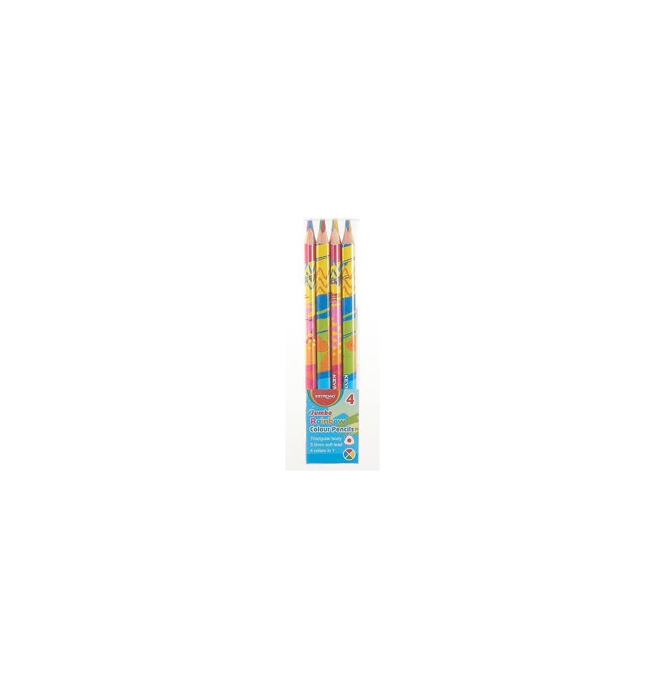 Keyroad Jumbo Rainbow Color Pencil 4Pcs 1Pck