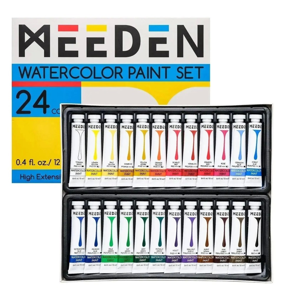 Meeden Water Color Paint 24 Pcs 12Ml 1Box