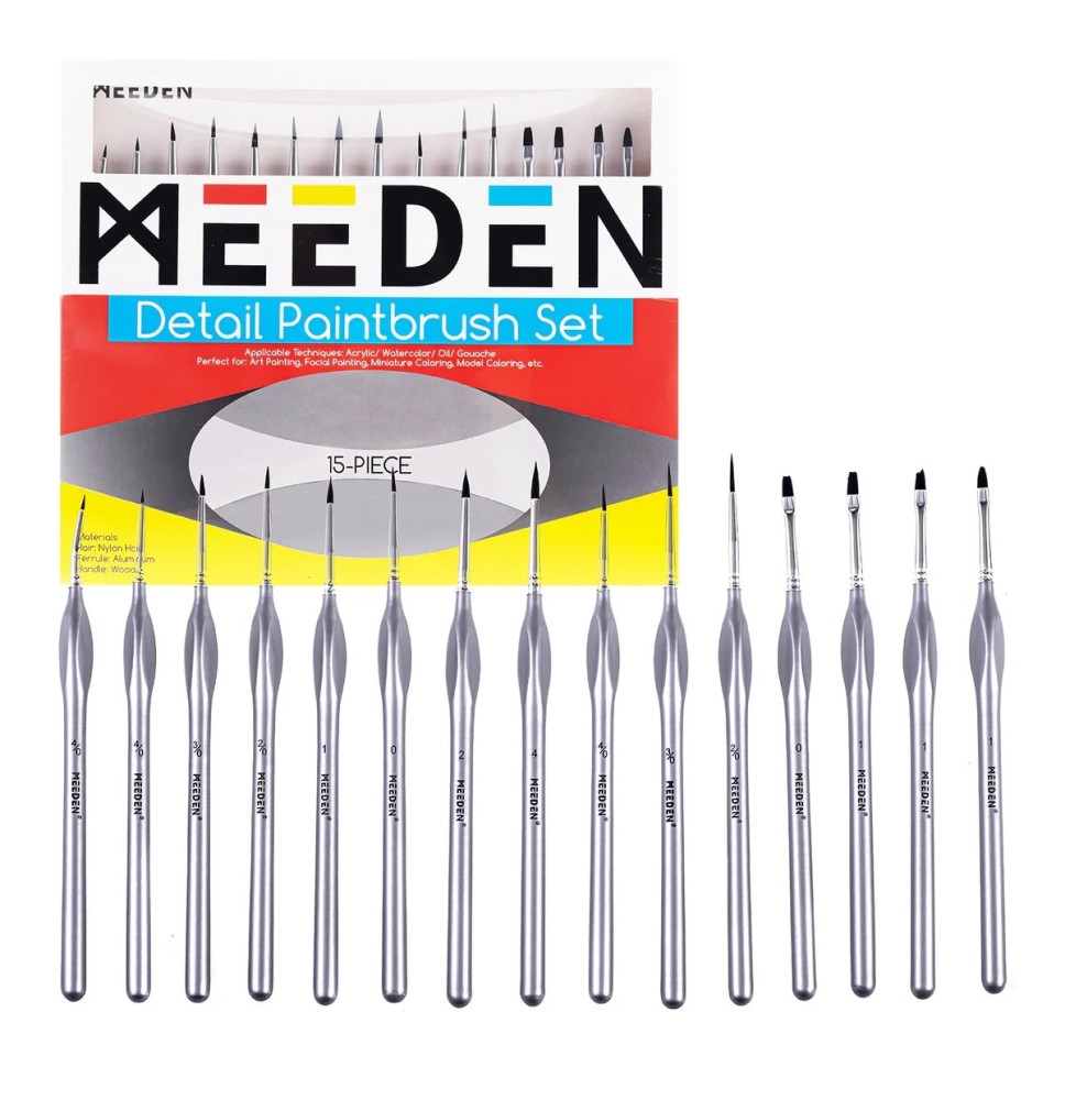 Meeden Micro Detail Paint Brush 15Pcs*1Box