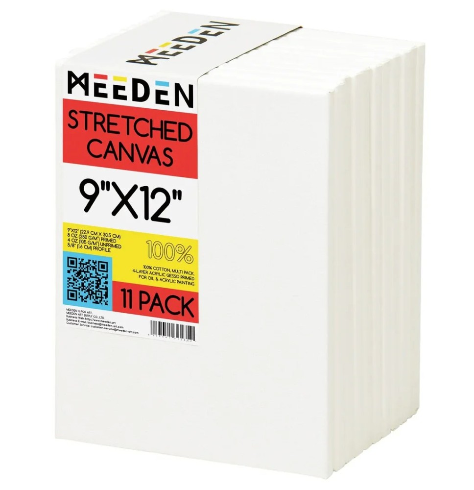 Meeden Stretched Canvas 9*12" 11Pcs*1Pkt