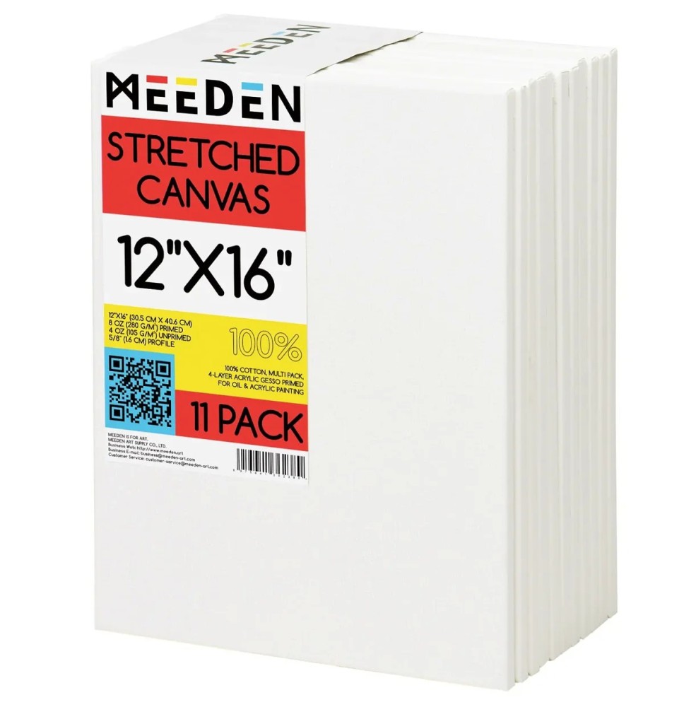 Meeden Stretched Canvas  12*16" 11Pcs*1Pkt